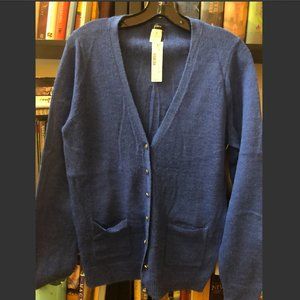 J Crew wool/alpaca blend blue cardigan NWT
